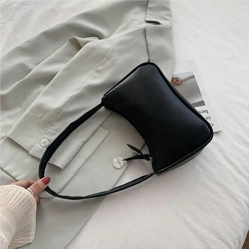 Soft PU Leather Armpit Bags Retro Women’s Bow Handbag  Underarm Bag Solid Color Ladies Fashion Design Small  Shoulder Bags