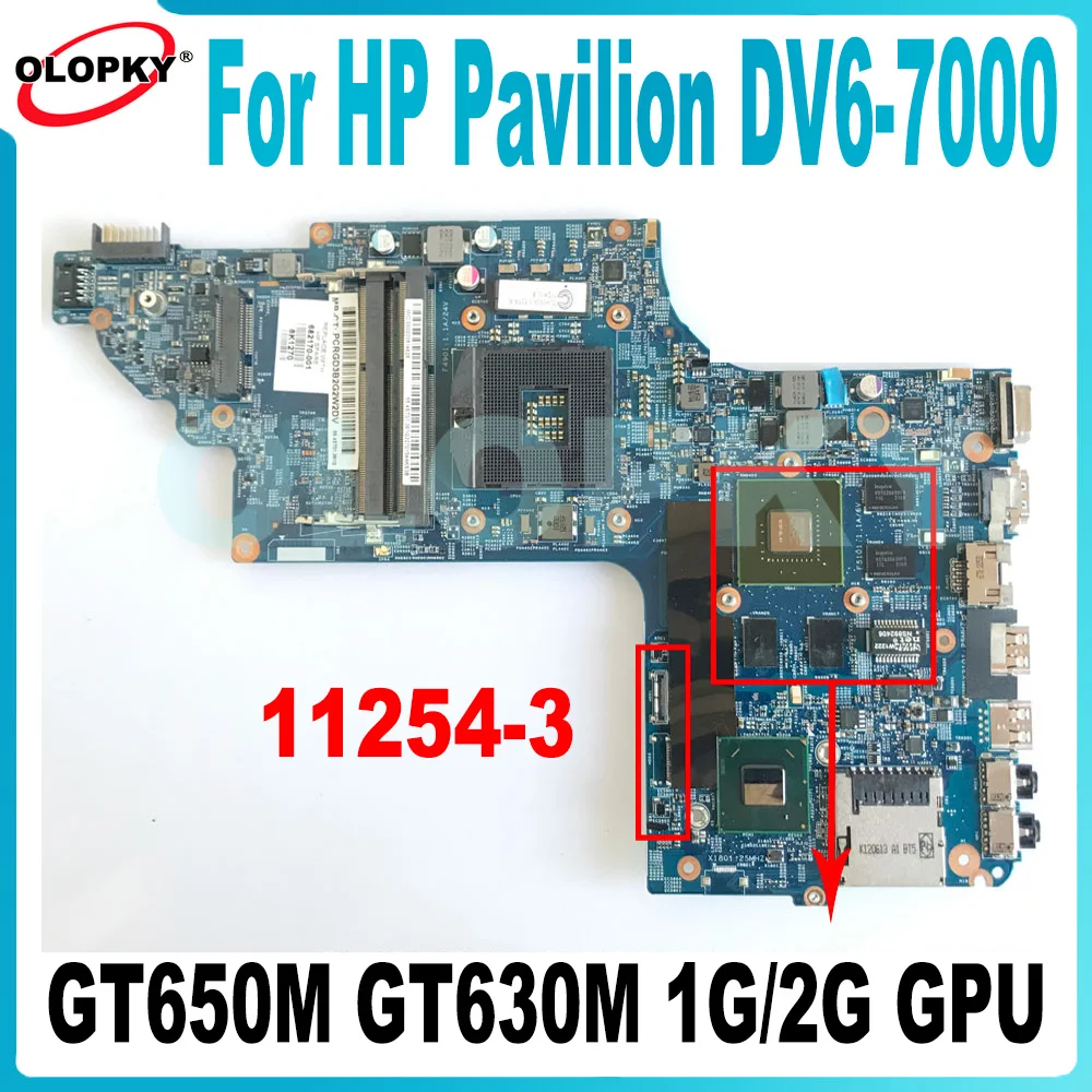 

11254-3 Mainboard for HP Pavilion DV6 DV6T DV6-7000 laptop motherboard 710988-501 682174-501 682170-001 GT650M GT630M 1G/2G GPU