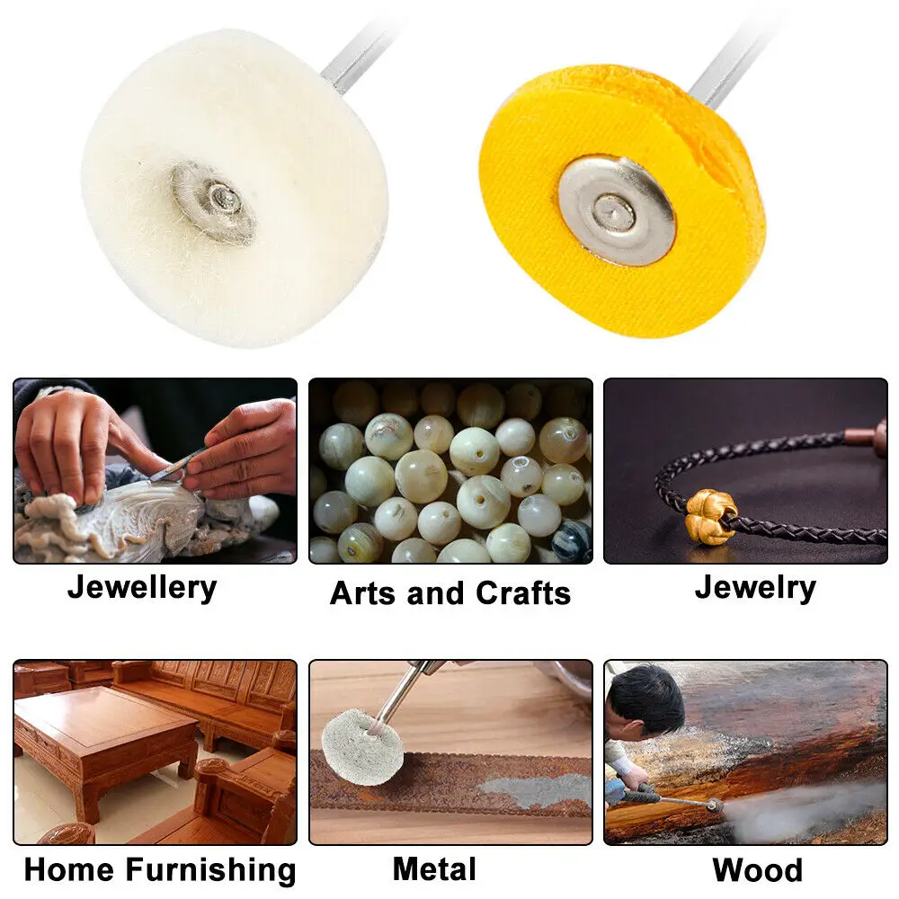 

Набор из 40 полировальных кругов-щеток для роторных инструментов и ручных дрелей для полировки ювелирных изделий и металла