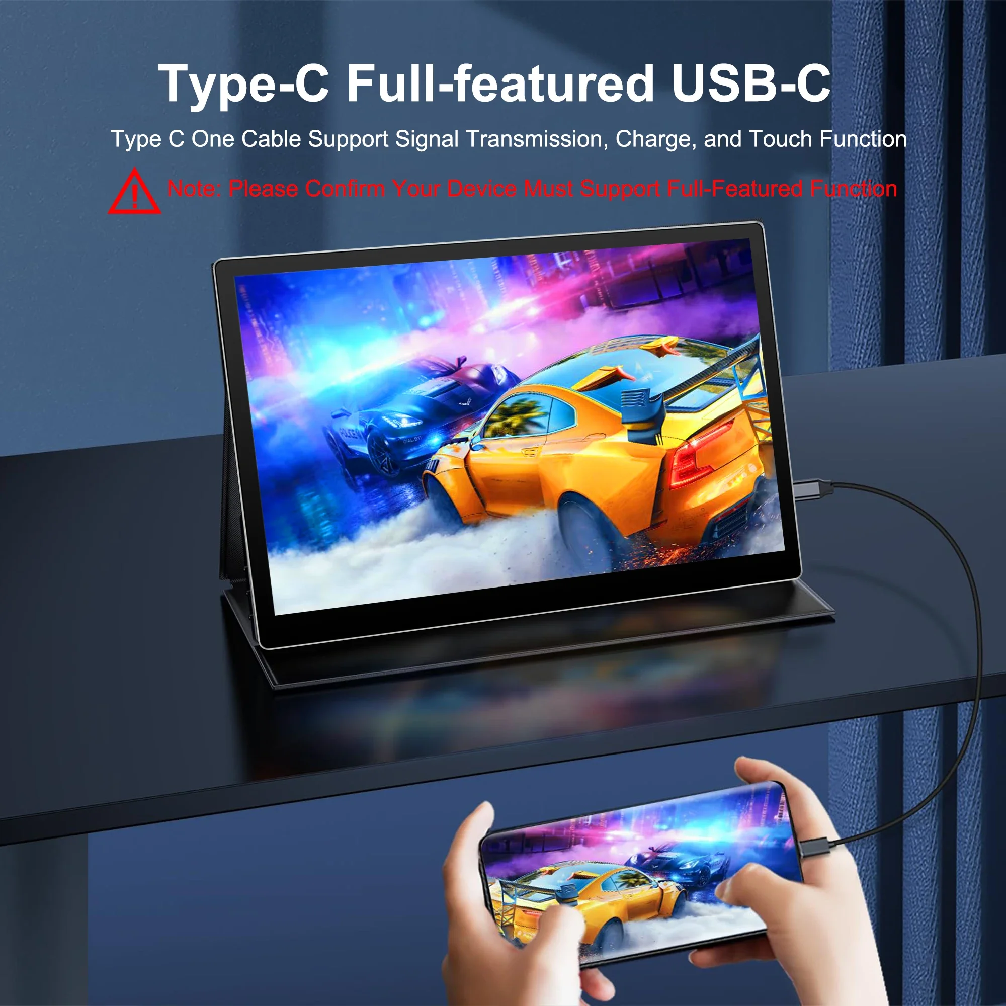 

9 Inch 2K Gaming Monitor Raspberry Pi 4 Touch Monitor 2560x1600 USB C IPS Second Portable Monitor Game for Laptop Phone Wisecoco