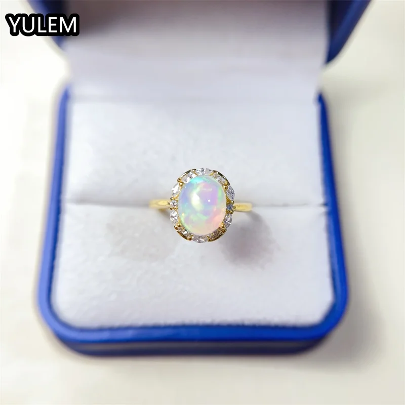 

Кольцо из стерлингового серебра 925 пробы с натуральным опалом Премиум женские украшения с ослепительным драгоценным камнем Дизайнерский дизайн ювелирных изделий
