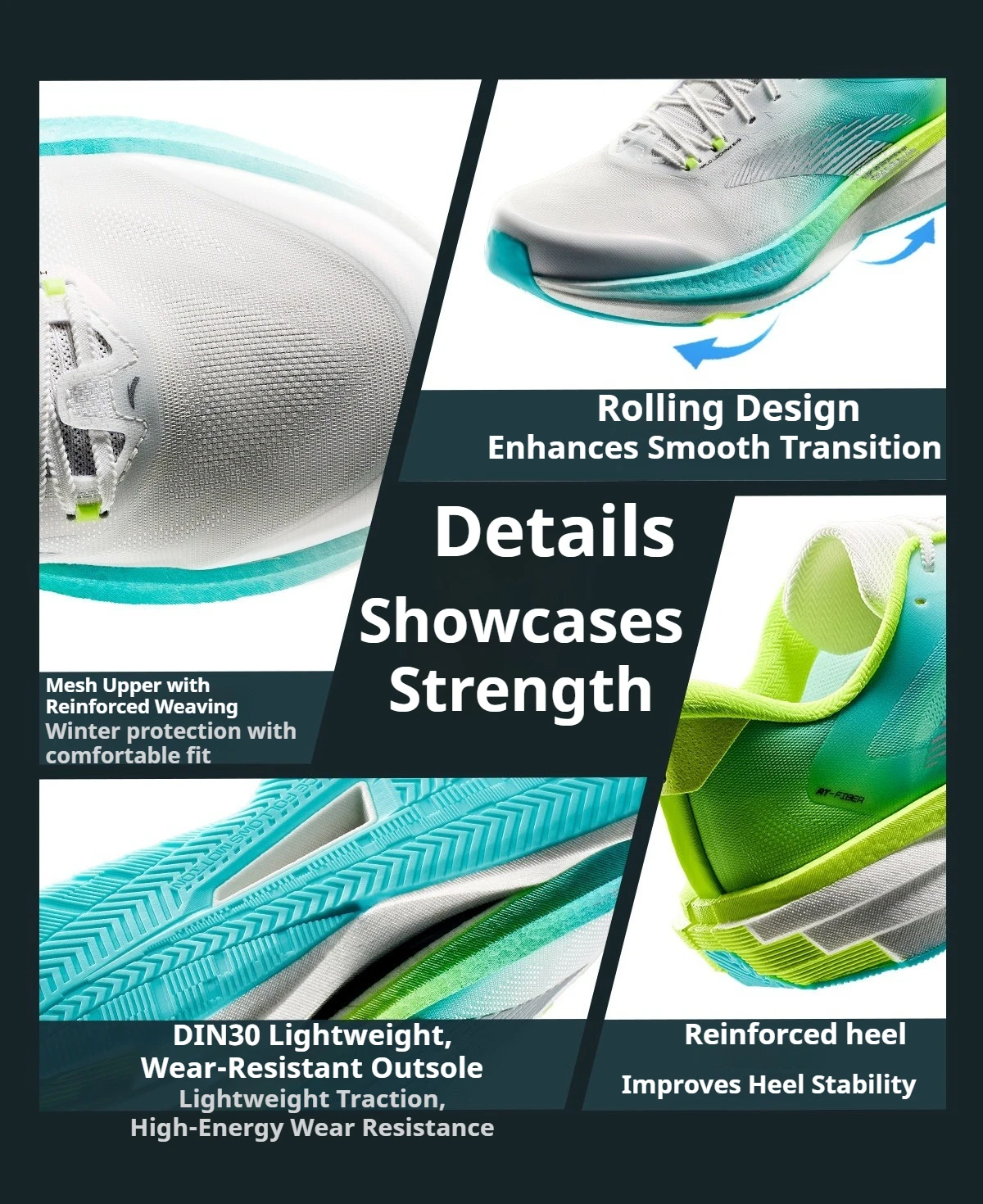 ANTA Rocket 8.0 PRO Men's Running Shoes Nitrogen Technology Shock Absorbent and Wear Resistant Racing Training Sports Shoes