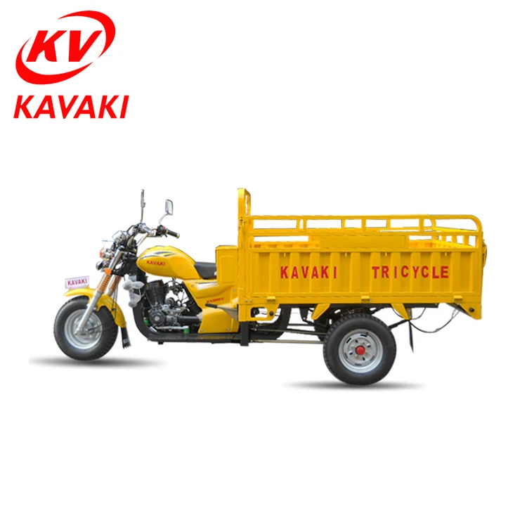 kavaki motor big power three wheel cargo gas diesel motorized adult tricycles bicycles disabled 200cc 250cc for adults