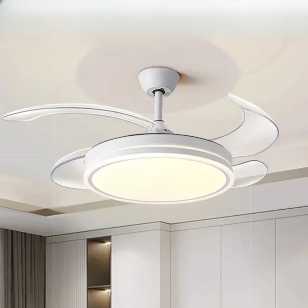 Plafonnier à Ventilateur Électrique Invisible de Style Bohème Luminaire Décoratif de Plafond, Idéal pour un Salon, une Salle à Manger ou une Chambre à Coucher, Nouveauté 2023