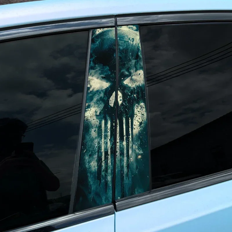 

1PC Halloween Skull Car Stickers Auto B Pillar Waterproof Center Column Decoration Cover Scratches DIY Car Doors Pillar Decals