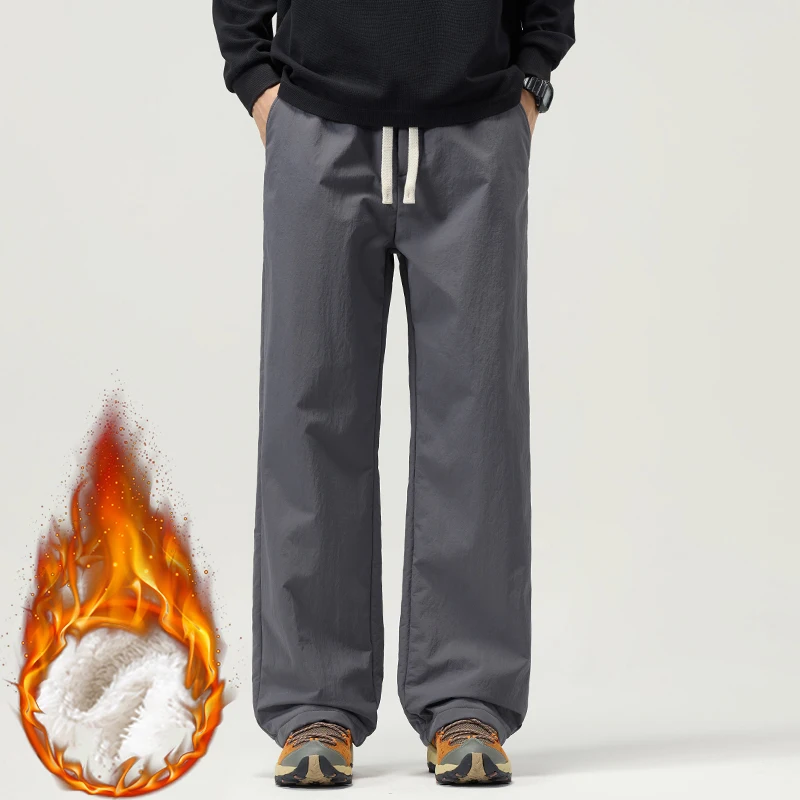 الشتاء صوف الضأن الرجال سميكة سراويل تقليدية مستقيم الساق الصوف فضفاض السراويل الكورية الدافئة موضة مريحة Highstreet نزهة #4