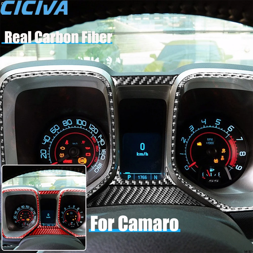 

Настоящее углеродное волокно, автомобильные аксессуары, рамка спидометра, декоративная накладка, мягкая наклейка для Chevrolet Camaro 5-го поколения 2010-2015