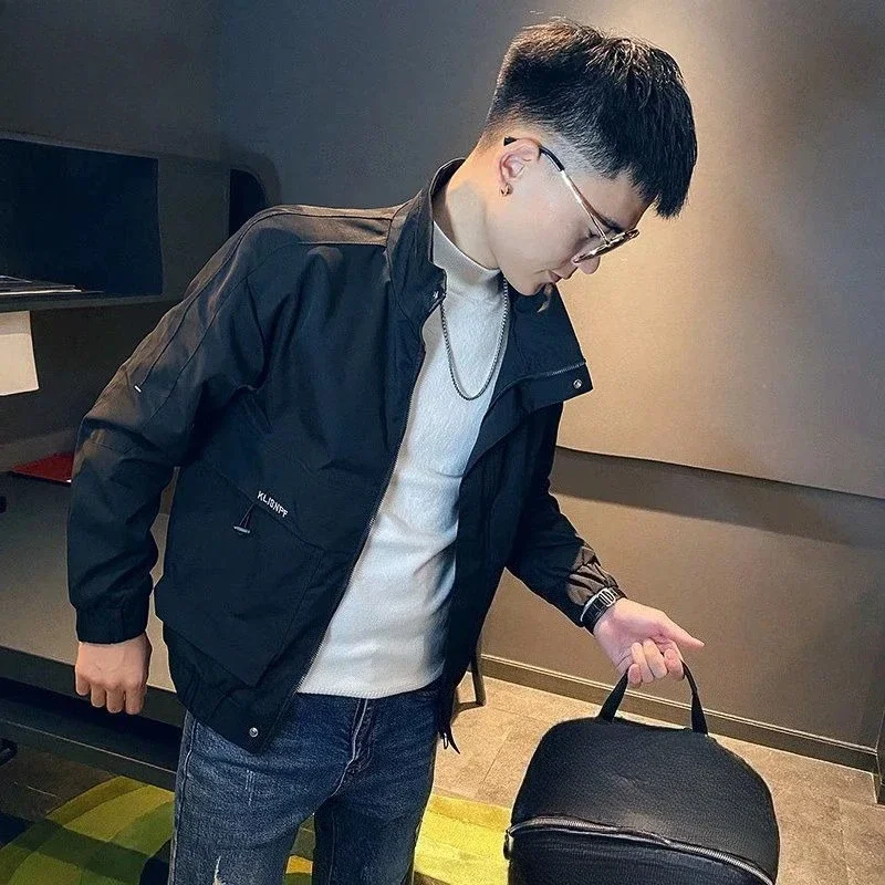 

2025 New Korean Men's Jacket Trendy Streetwear Coat for Autumn Spring Edgy Versatile Ins Style Clothing
