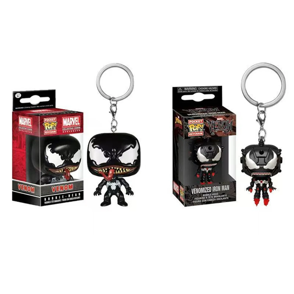 Nuevo llavero FUNKO POP de juguete, Venom de Marvel, colgante de Iron Man venenizado, productos, figuras de juguete geniales, colgantes coleccionables de bolsillo, juguetes modelo