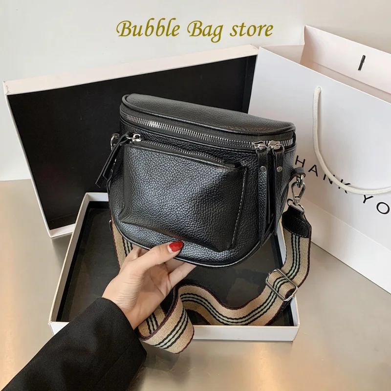 Women's Bag 2024 Fashion Instagram Korean Single Shoulder Crossbody Bag Soft Leather Casual Saddle Bag