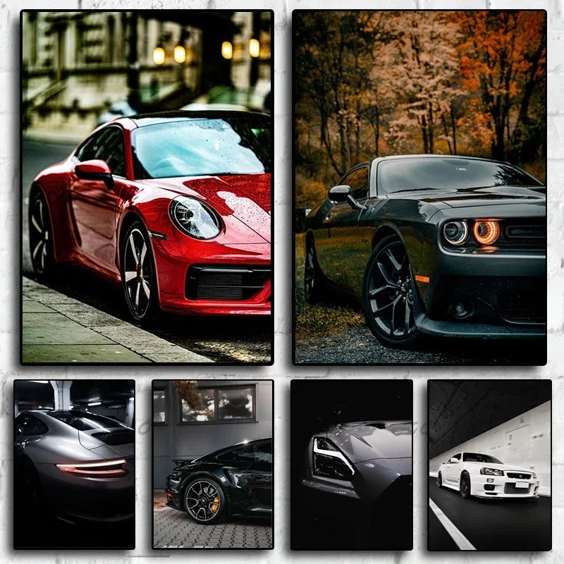 Cool Sport Car Frameless Canvas Painting Decorative Art Printing Poster Image Home Living Room Bedroom Decoration