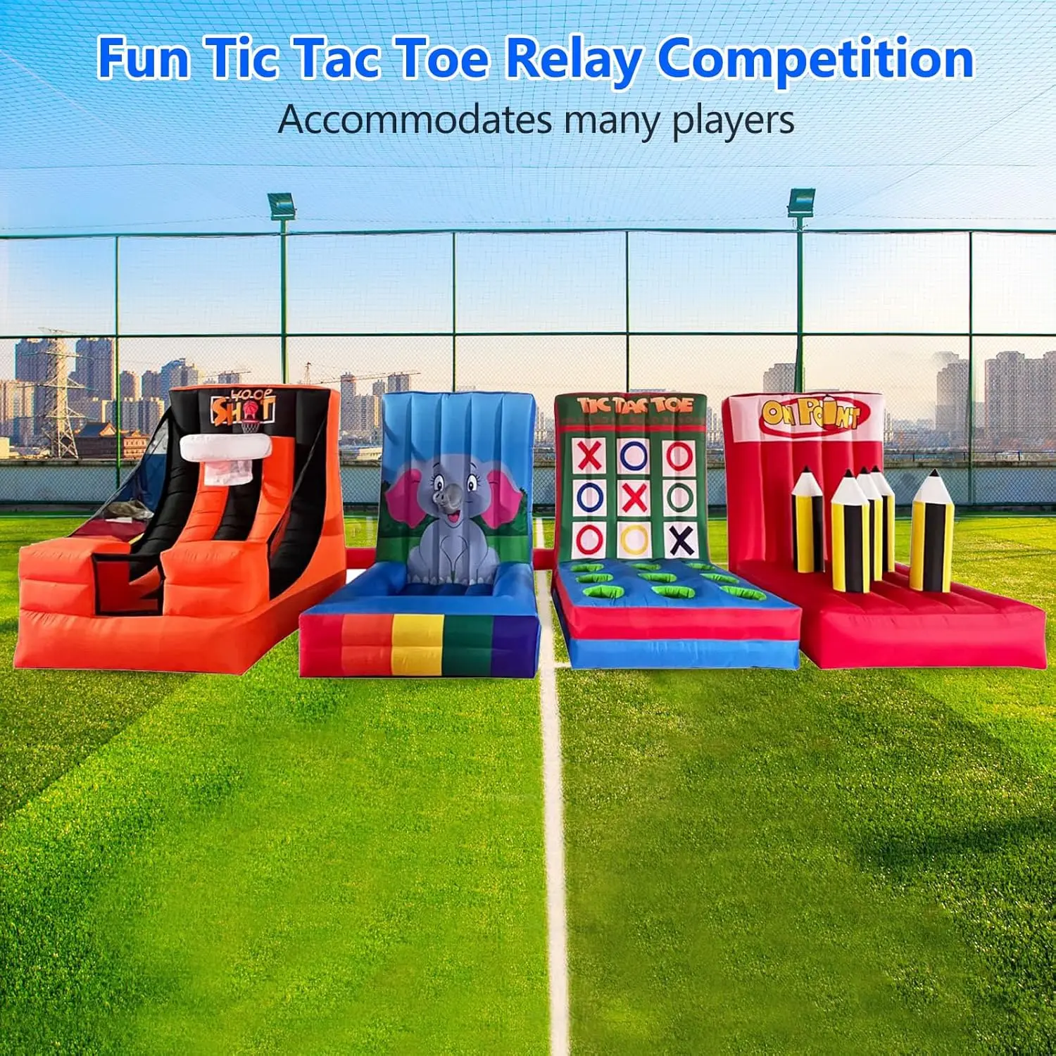 

4 In1 Or Seperate Game Inflatable Carnival Game Basketball Hoop Target Ring Tossing Game Party Family Sport Games For Family