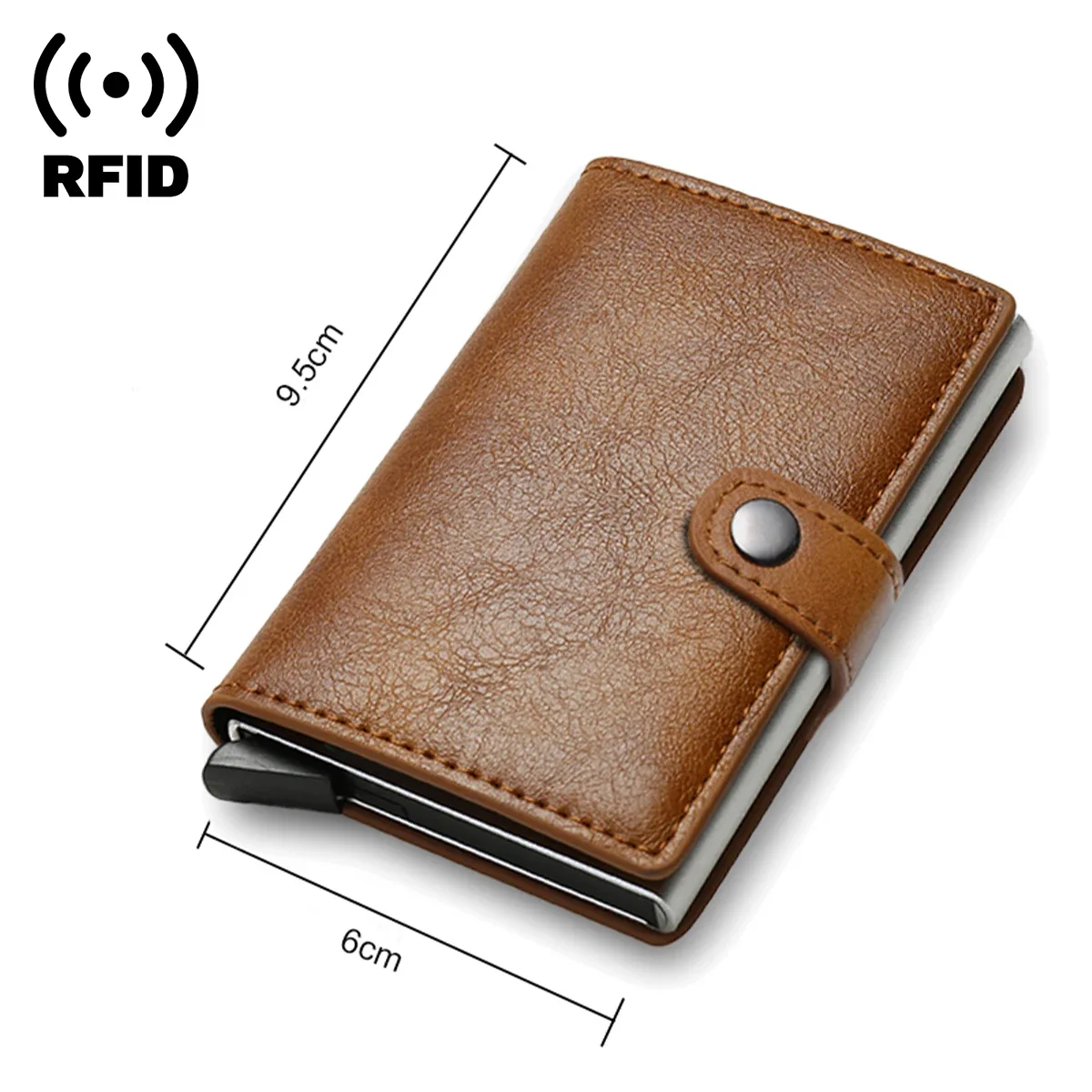 

New Carbon Fiber Credit Card Holder Wallet Men Rfid Smart Metal Thin Slim Hasp Minimalist Wallet Small Black Purse Metal Vallet