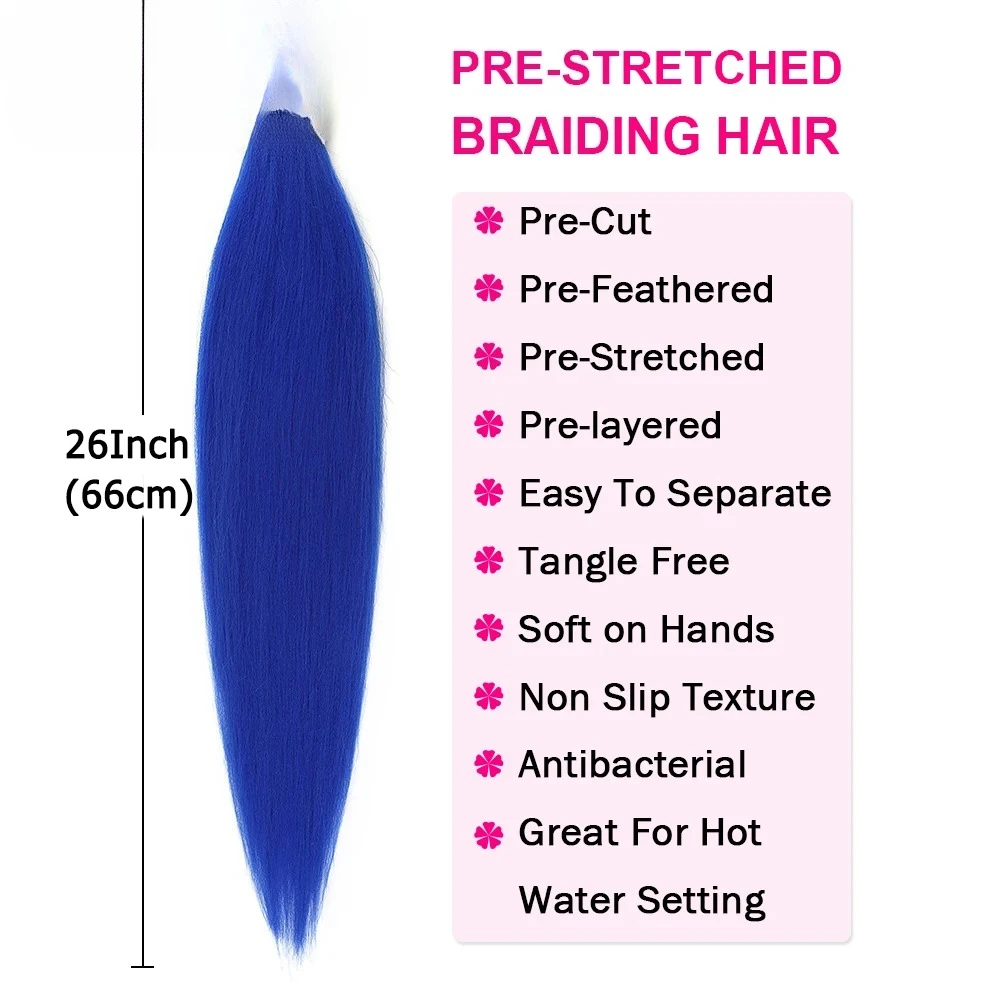 الأرجواني تجديل وصلات شعر قبل امتدت لينة ياكي الاصطناعية جامبو الضفائر DIY بها بنفسك ذيل حصان جديلة وردي رمادي برتقالي أحمر أزرق الشعر #2