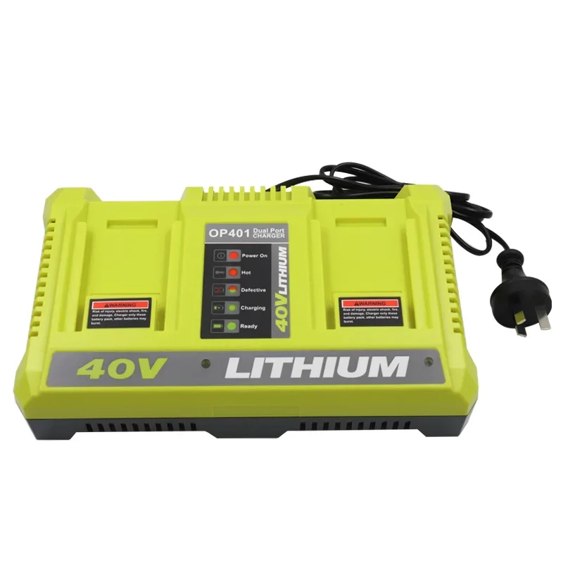 LUB40V Dual Slots Charger OP401 For Ryobi 36V 40V Lithium Battery OP4015 OP4026 OP4026A OP4030 OP4050A OP4040 OP400A OP403A