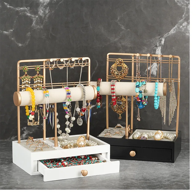 Multi-Functional Drawer Storage Rack Necklace Display Stand Necklace Bracelets Earring Chains Organizer Holder for Home