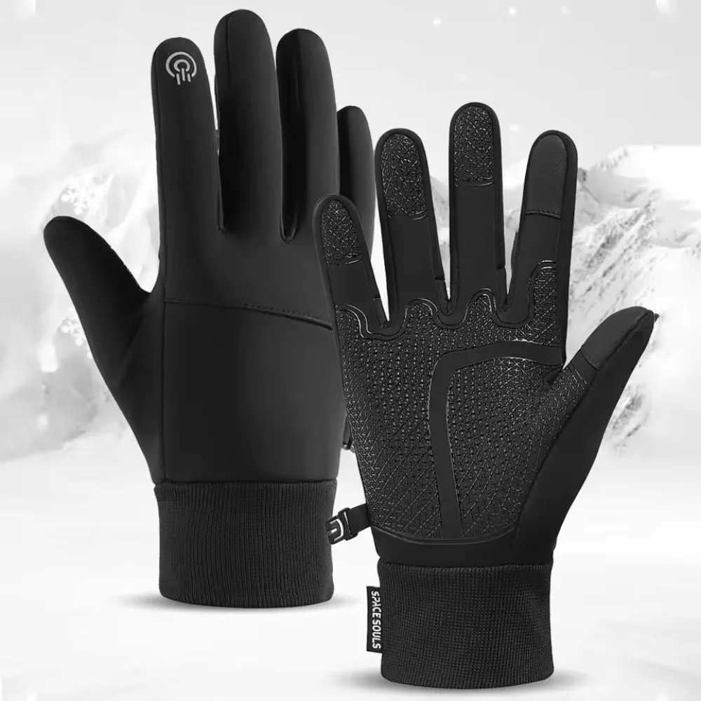 Winter Warm Outdoor Riding Bike Fishing Polar Fleece Gloves Exposed Two-finger Touch Screen Non-slip Waterproof Unisex New Glove