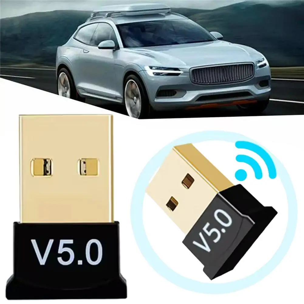 Car USB Bluetooth 5.0 Adapter Wireless Dongle Transmitter Receiver for PC Windows 11 10 8.1 7 Bluetooth Stereo Headset