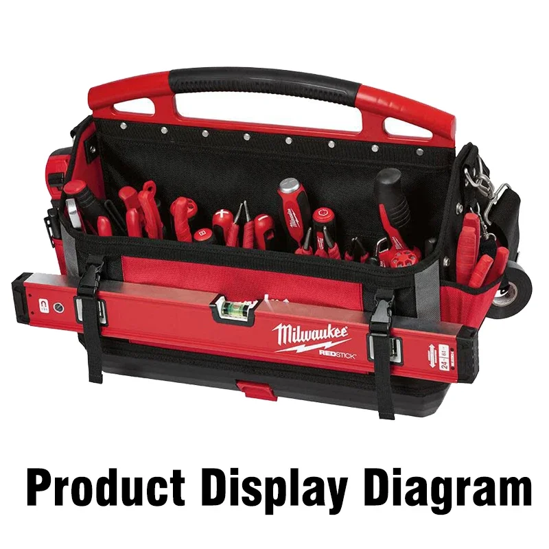 Milwaukee 48-22-8320 PACKOUT Stackable Type Tote 32 Pockets Zipper Style Hand Tools Spare Parts Storage Kit Durable Tool Bag