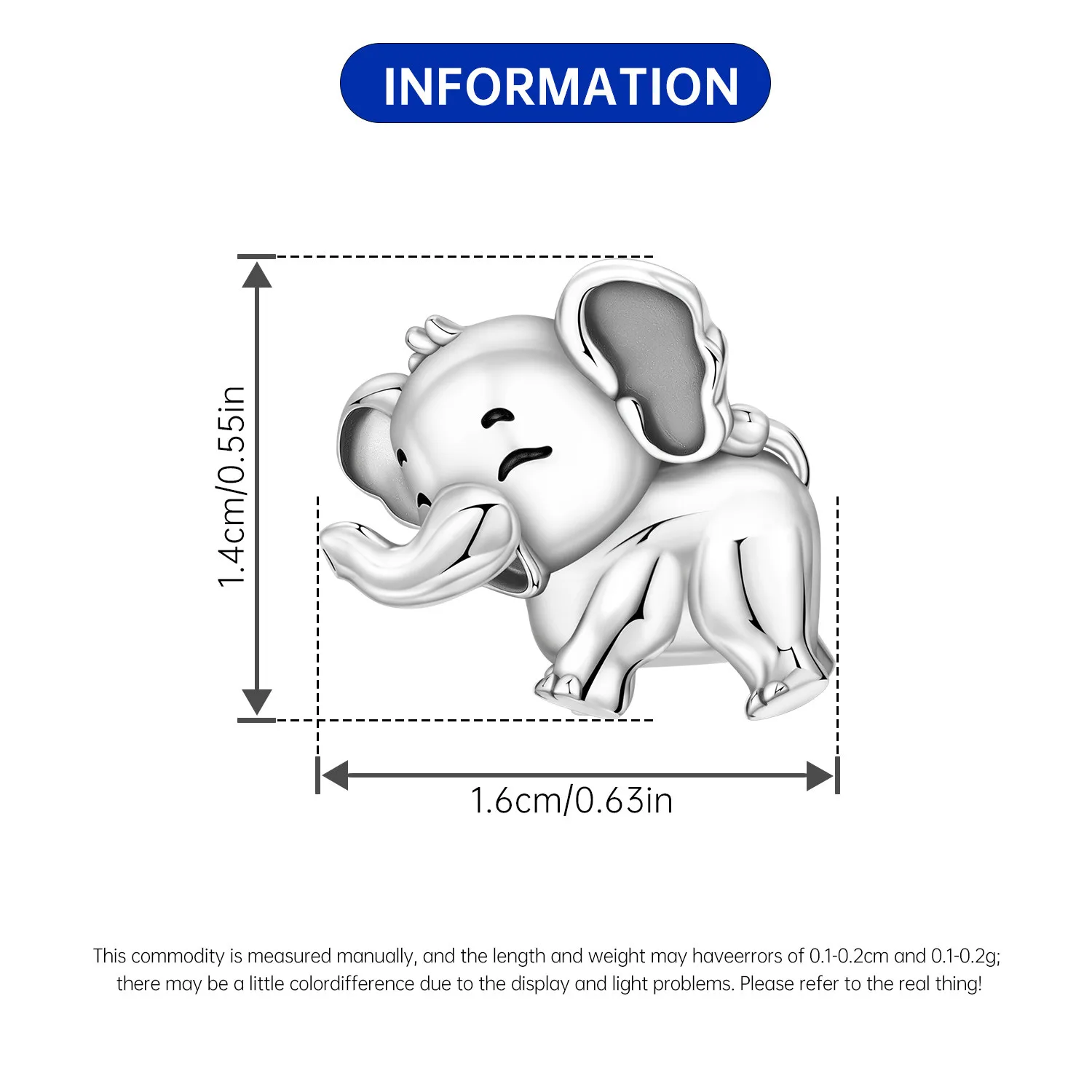 CYMYSS 925 Sterling Silver Charm Cute Animals Bead Elephant Pendant Fit Bracelets Necklace DIY Jewelry Making Party Gift