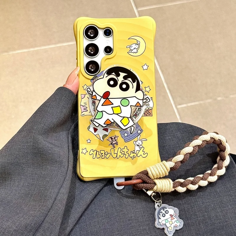 

Cute cartoon moon Star Crayon Shin-chan sleep Magsafe Wireless Charge Case For Samsung S23Ultra S24 S25 Ultra Magnetic Holder