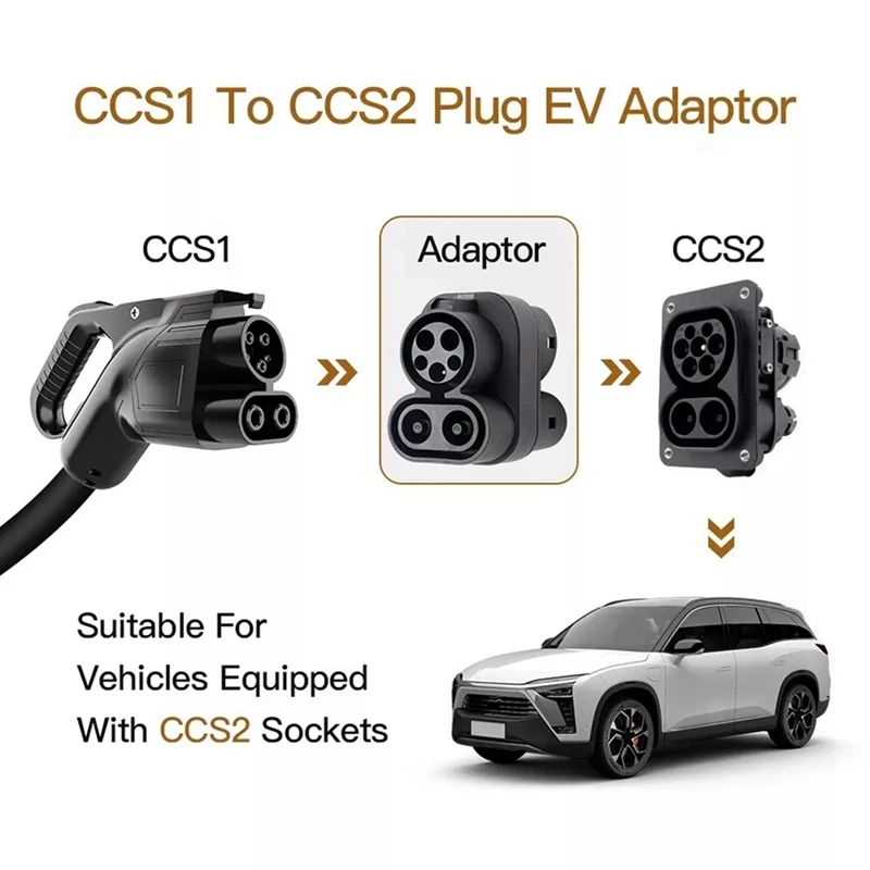 CCS1 To CCS2 EV 1000V 250A CCS1 To CCS2 Plug Charging Connector Adaptor EV Charger Connect Adapter