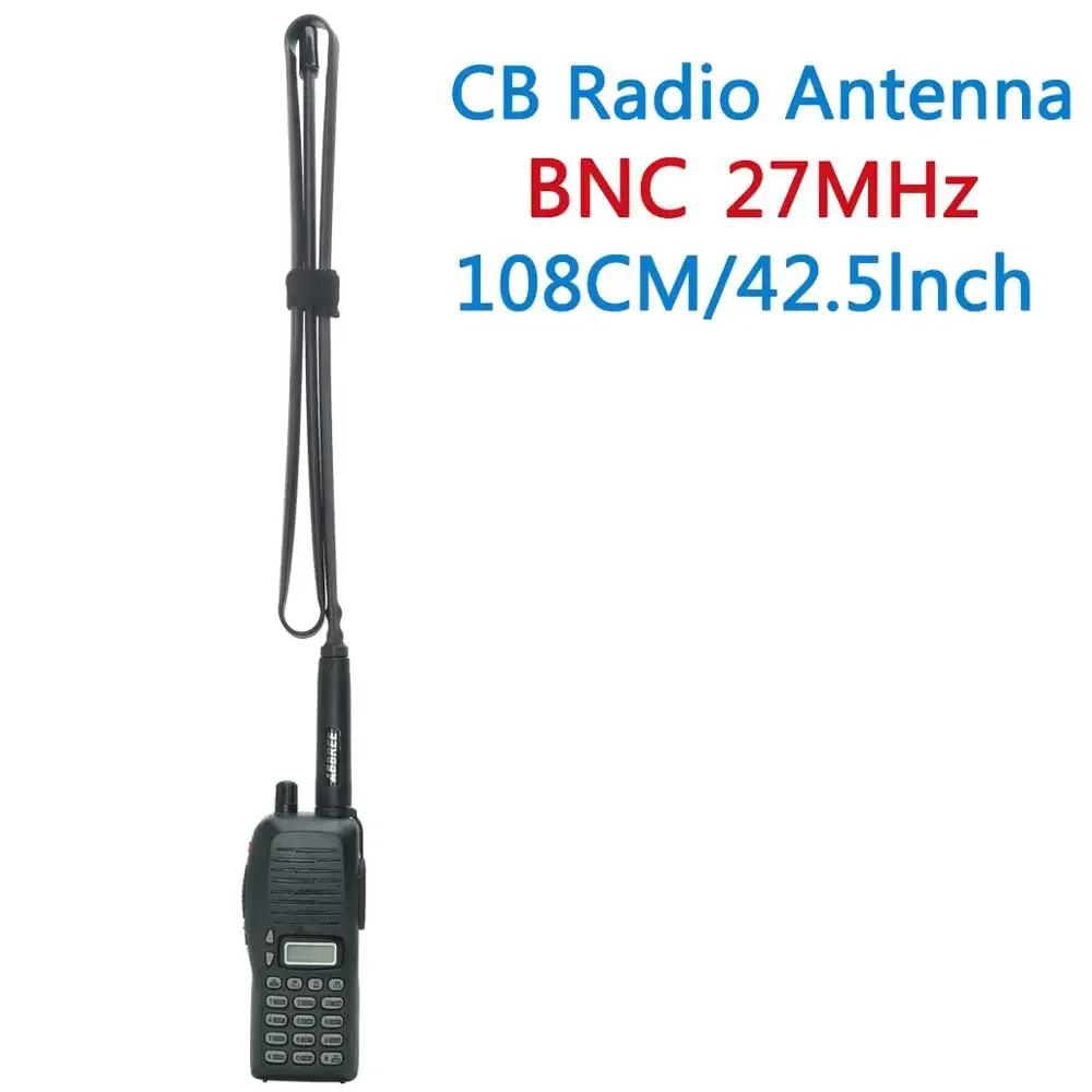 ABBREE antena taktis 27Mhz 72/108CM, Radio portabel CB dengan konektor BNC untuk Cobra Midland Uniden Anytone Radio CB