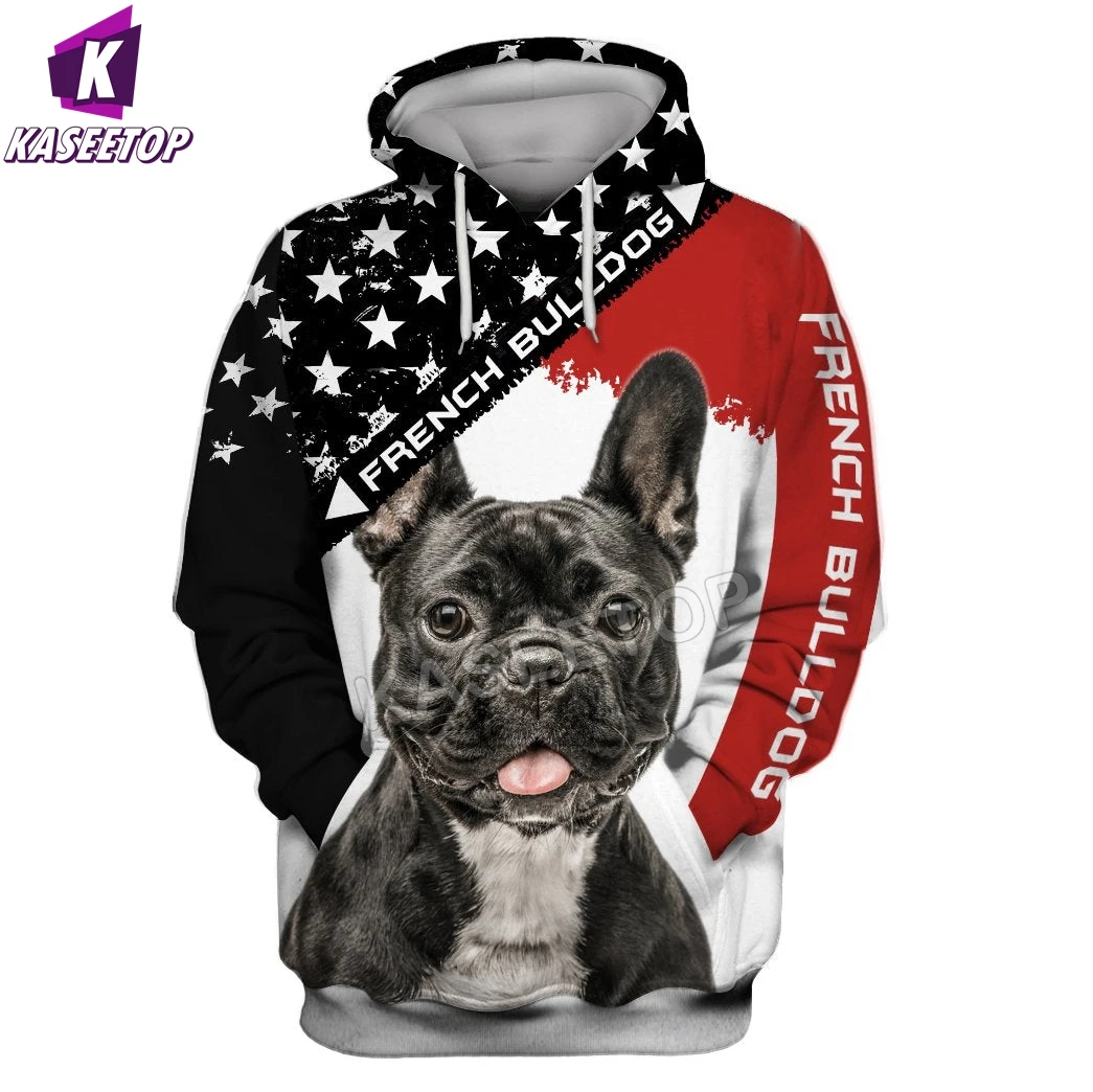 

French Bulldog Unisex Men Hoodies 3D Graphic Love Dogs Animals Printed Sweatshirts Pullovers Harajuku Streetwear Zip Hoodies