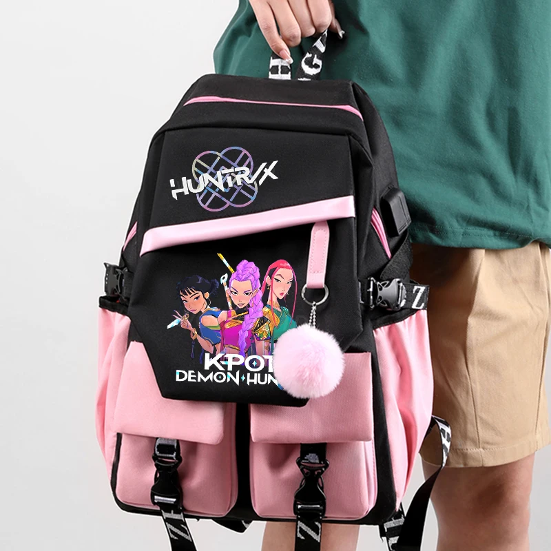 

Студенческий модный аниме-рюкзак с героями мультфильмов, высокое качество, рюкзак с USB-портом, корейский студенческий стиль, аниме, женские и мужские рюкзаки
