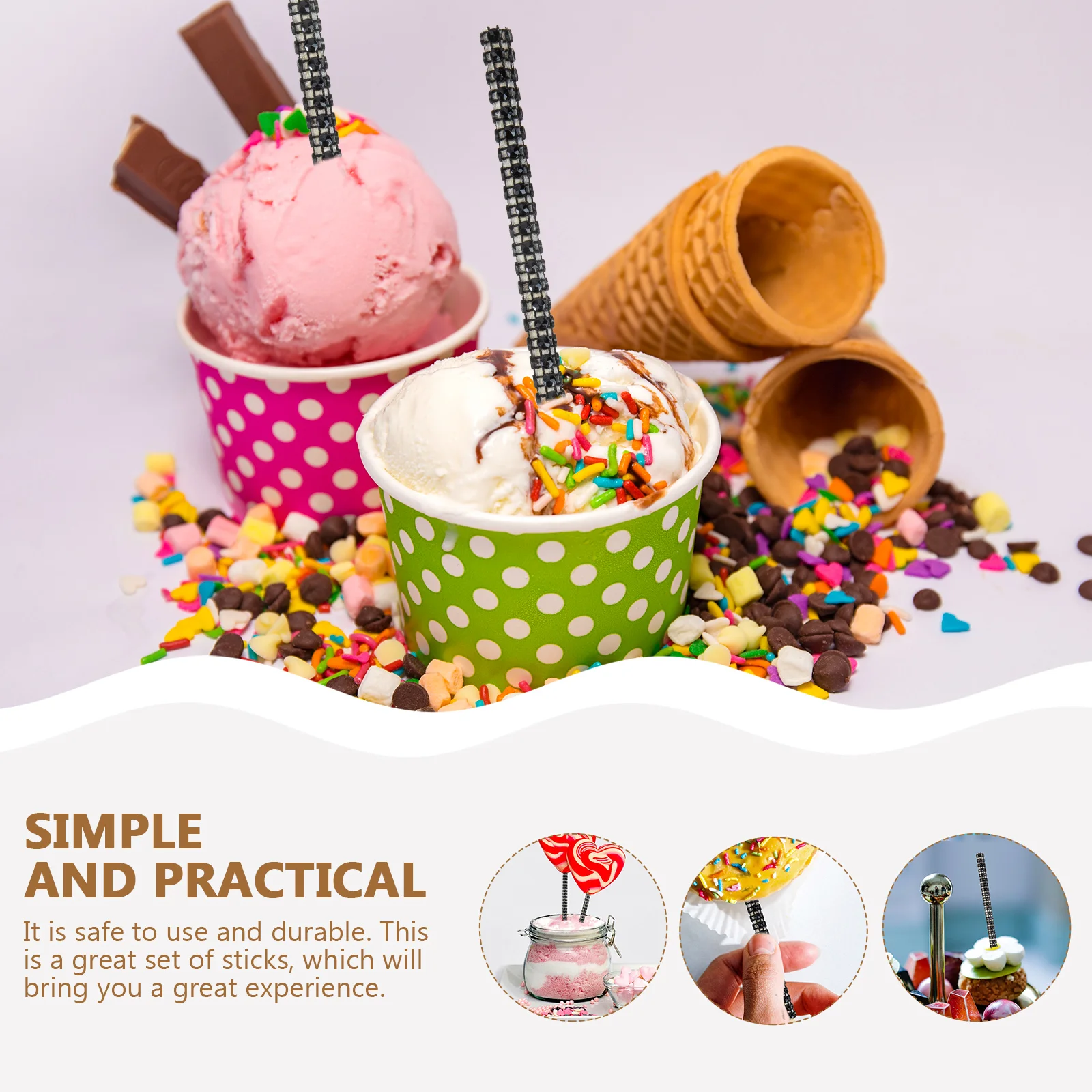 

12 шт. палочки для леденцов премиум-класса, деревянные палочки для конфет, декоративные аксессуары для вечеринок, десертов, декоративные палочки для леденцов