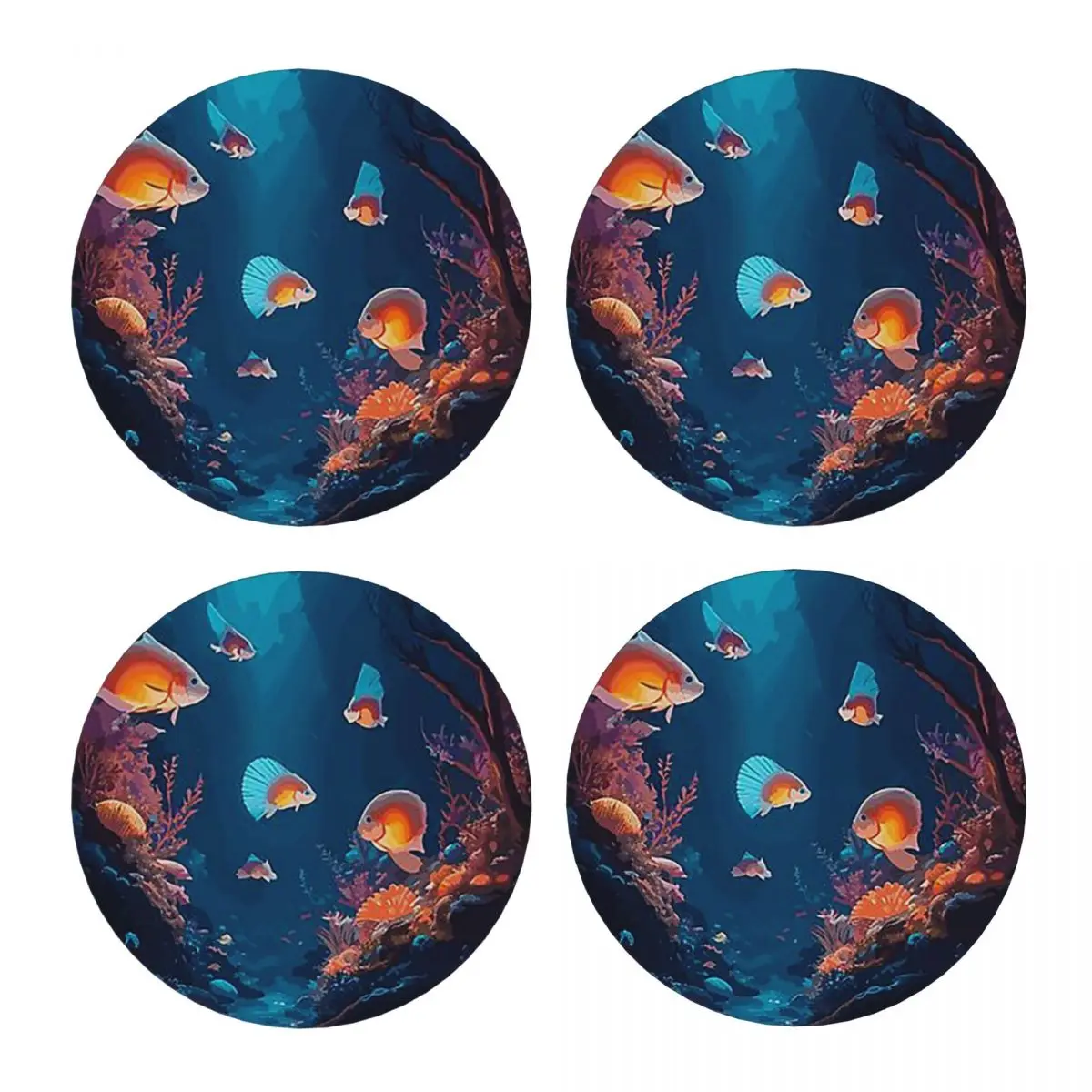 

Подводный мир, подставки с тропическими рыбами, керамические украшения и аксессуары для столовой, посуда для кухни, коврик для обеденного стола