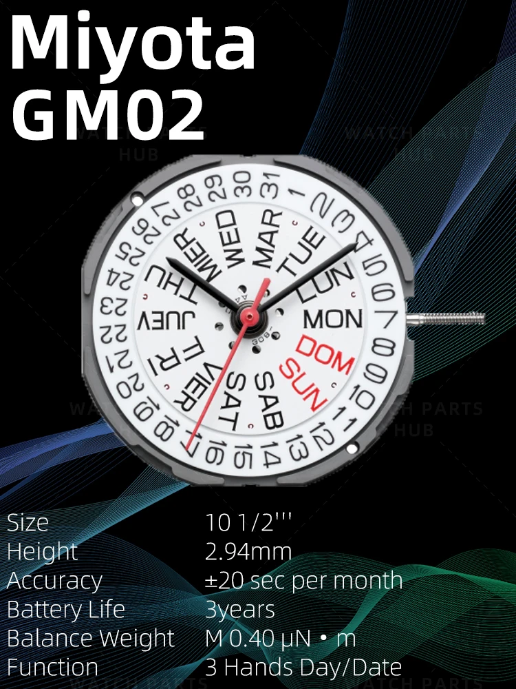 New Genuine Miyota GM02 Watch Movement Citizen Original Quartz Mouvement GM00 Automatic Movement 3 Hands watch parts