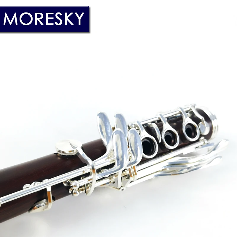 MORESKY Clarinet C Tune 18 Golden Keys Silver Plated Mopane