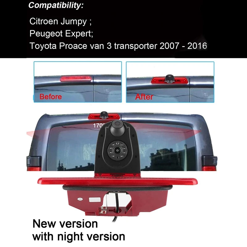 

Car Brake Light Rear View Reverse Backup Dual Camera For Peugeot Expert Fiat Scudo Citroen Jumpy Toyota Proace 2007-2016