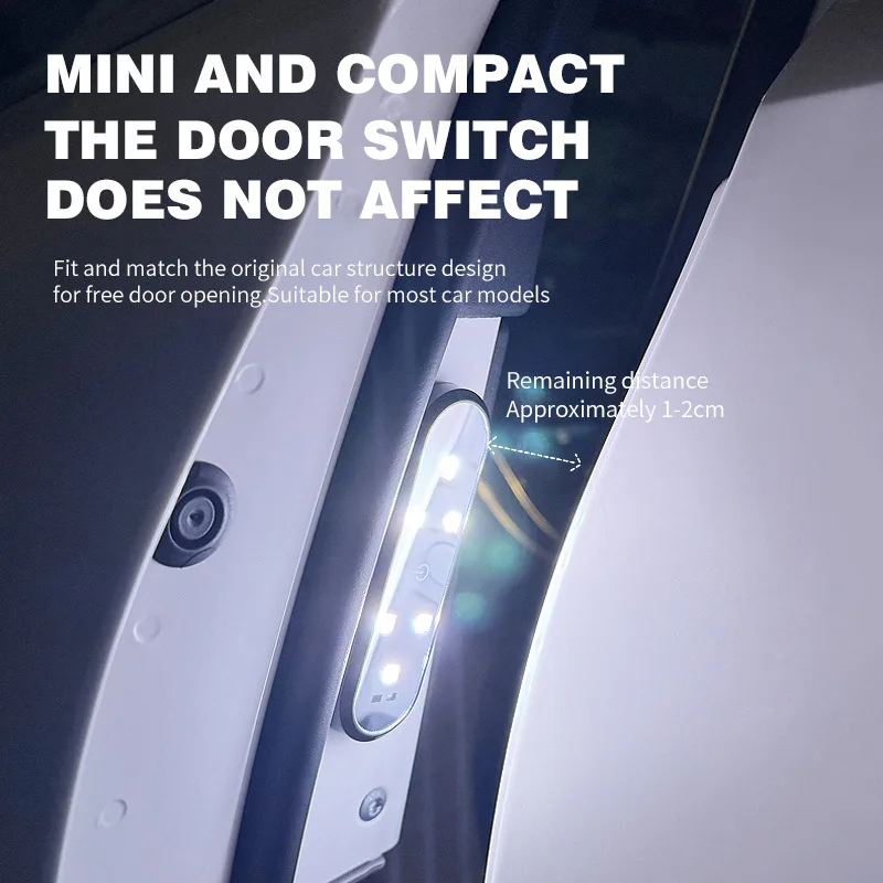 Car Door Lights LED Welcome Light Magnetic Control USB Charging Auto Open Door Safe Anti-collision Emergency Warning Signal Lamp