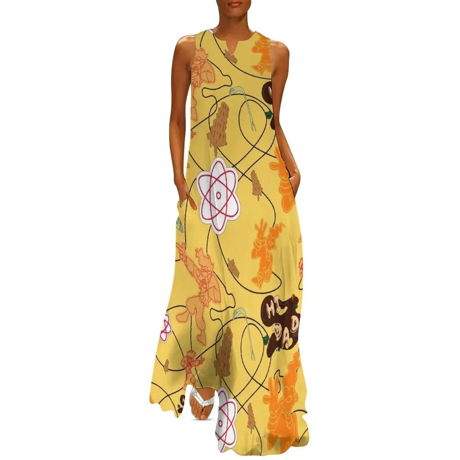 

Powerline Seamless Pattern Long Dress Party dresses elegant chic wedding evening dresses Long dress woman Dress