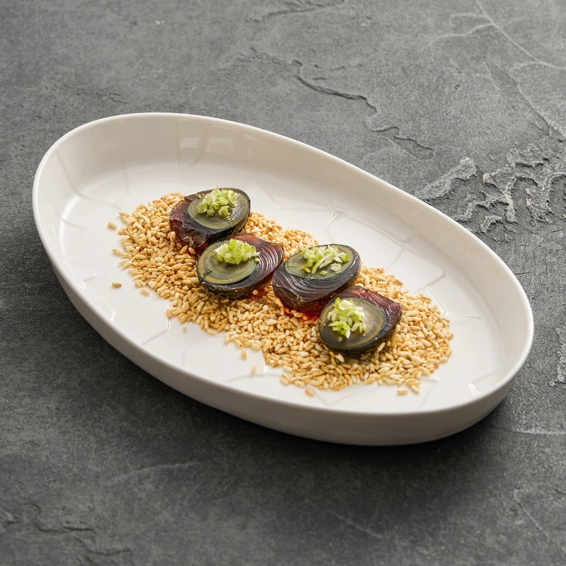 

Овальные керамические тарелки для сашими, суши, морепродуктов, тарелки для пасты, стейка, ресторанная однотонная посуда, кухонное блюдо, закуски, десерты, посуда