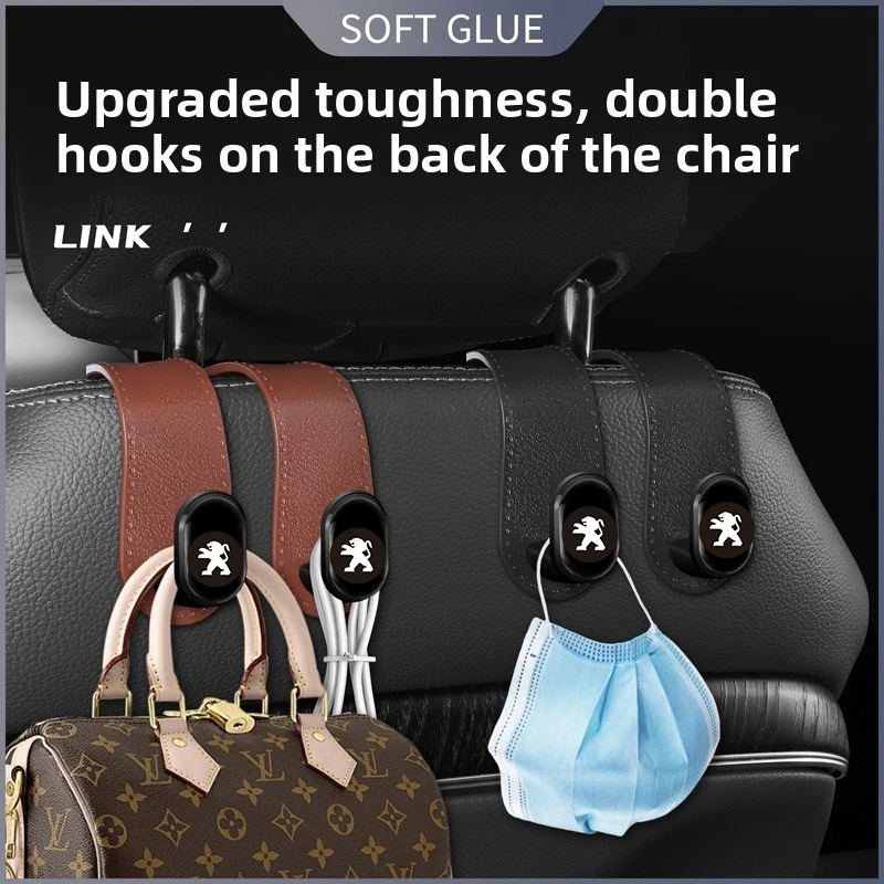 

Крючки для подголовника автомобиля, вешалка для сумок, спинка сиденья для Peugeot 308 408 508 RCZ 208 3008 2008 206 207 307 106 301 408 5008 Автомобильные гаджеты