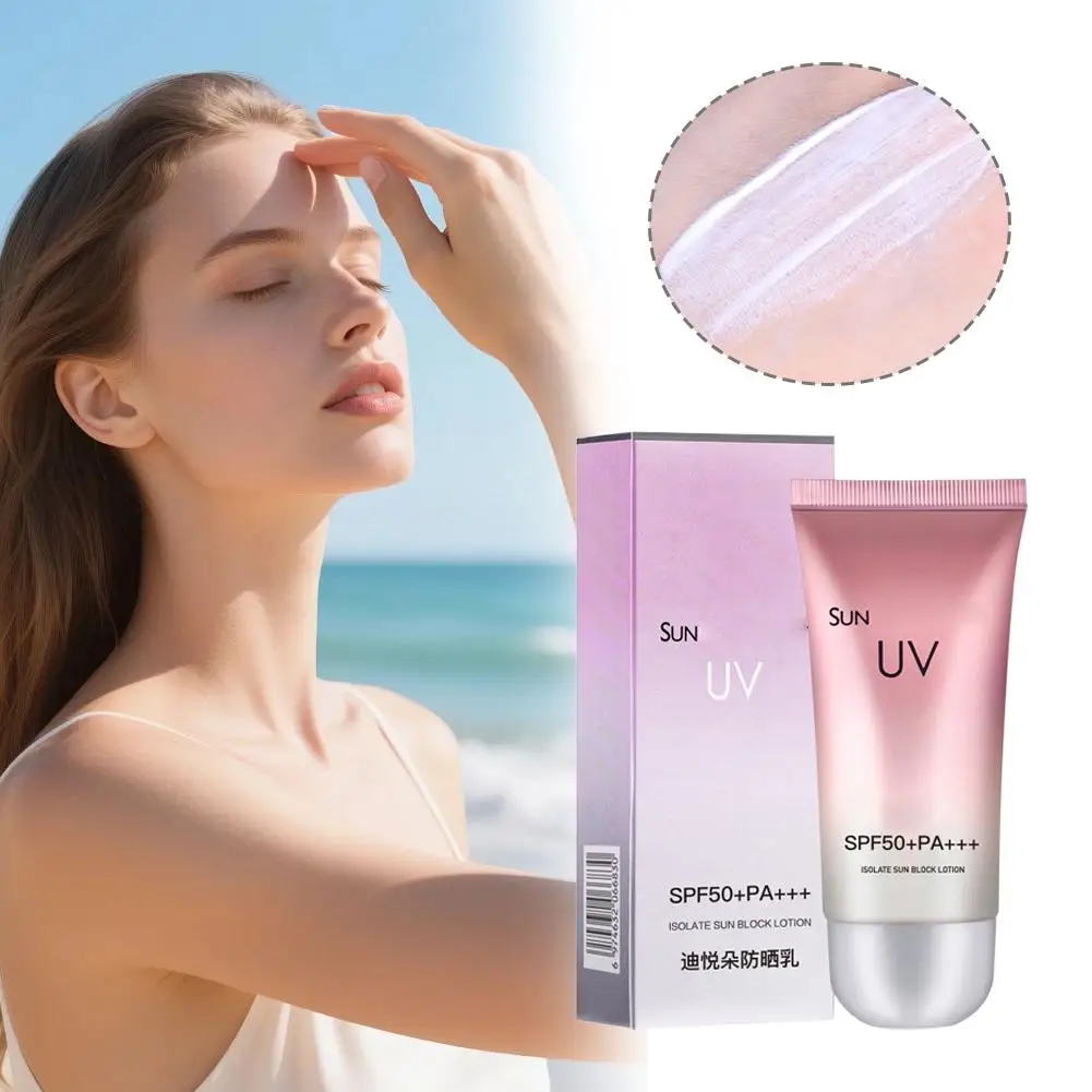 Protector Solar Ligero, No Grasoso, Hidratante, con Protección UV SPF50+ PA+++, Loción Bloqueadora Solar, Previene Quemaduras Solares y Bronceado