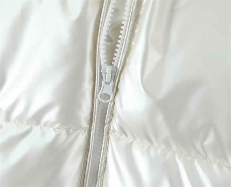 レディースジャケット 2025 冬新作 パールホワイト 長袖 ルーズ スタンドカラー フード付き 暖かいコットンコート カジュアルファッション