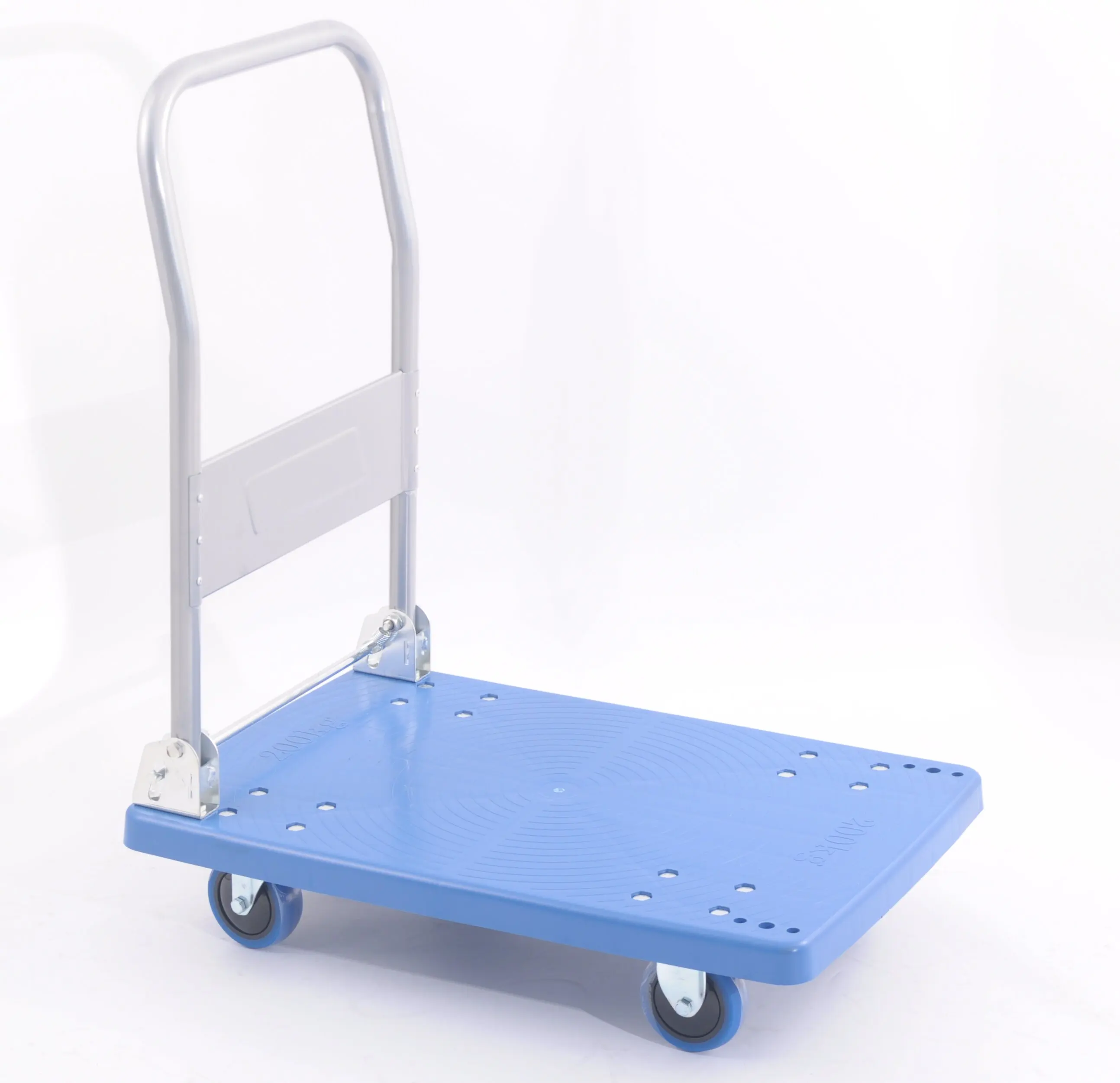 High Quality  PP Foldable Hand Truck/Cart 300kg Solid Rubber Storage Tools Industrial Warehouse Cargo Trolley Trolley