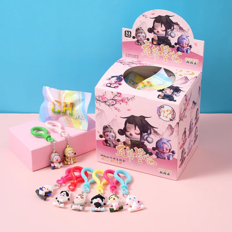 Sanurgente Labubu Family Blind Box, Produits périphériques, Action Figure, Figurine Butter, Cadeaux pour enfants, Clé Kawaii, JOAnime, 32 pièces