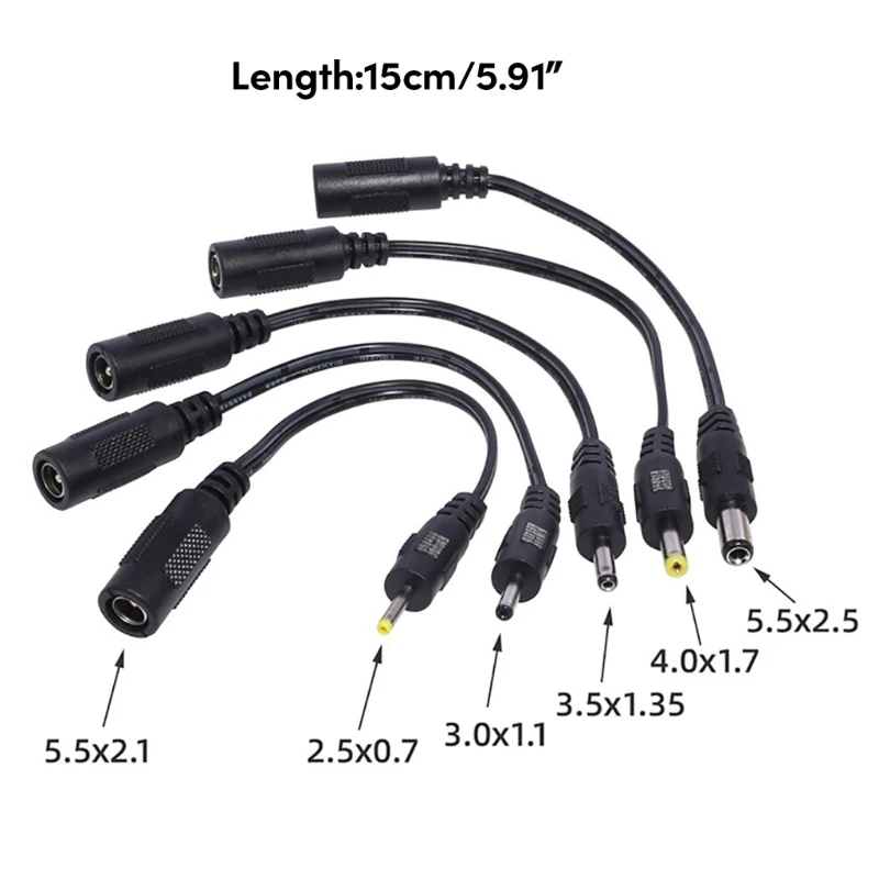 สายชาร์จหญิงถึงชาย 5.5x2.1 มม. หญิงถึง 2.5x0.7 มม. 3.5x1.35 มม. 4.0x1.7 มม.