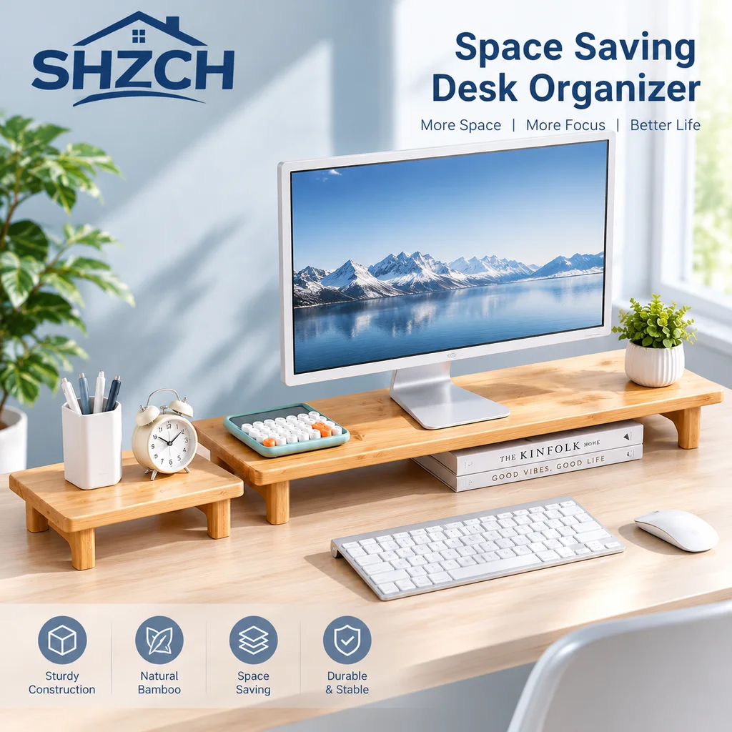 Minimalist Height Increasing Rack Solid Wood Desktop Computer Stand Desktop Screen Monitor Stand Versatile Scene Notebook Table