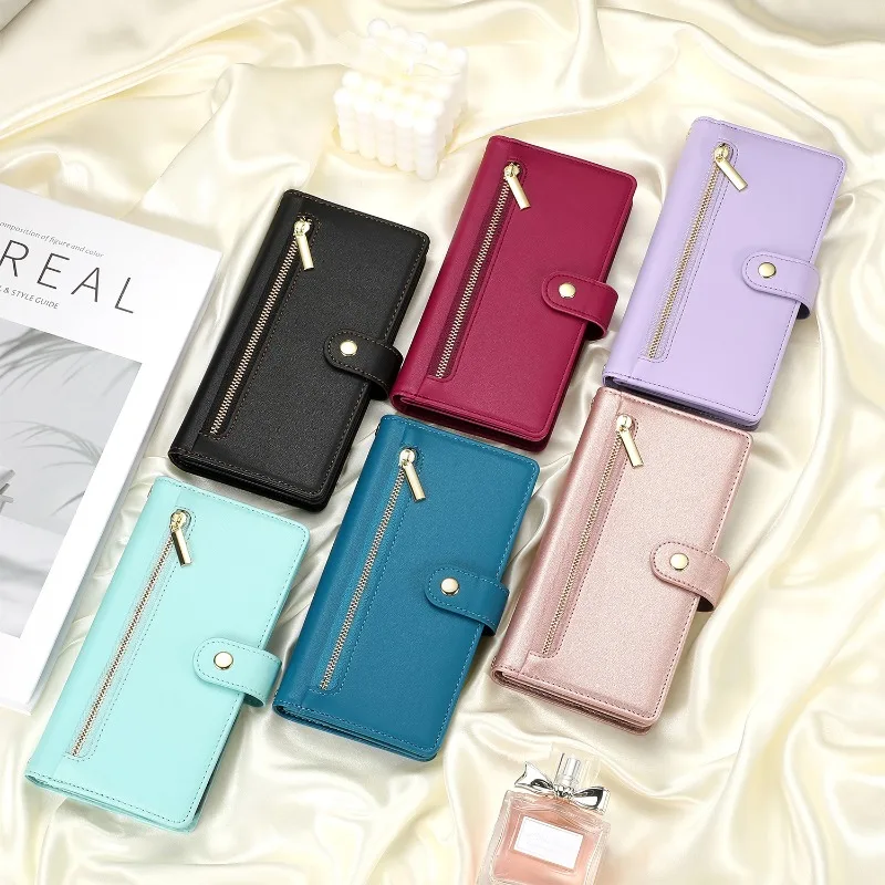 حافظة جلدية بسحاب كروس مكونة من 9 بطاقات لهاتف هواوي نوفا 14 الترا 5G 2025 غطاء فاخر كتاب مغناطيسي كابا هواوي نوفا 13 برو Nova14