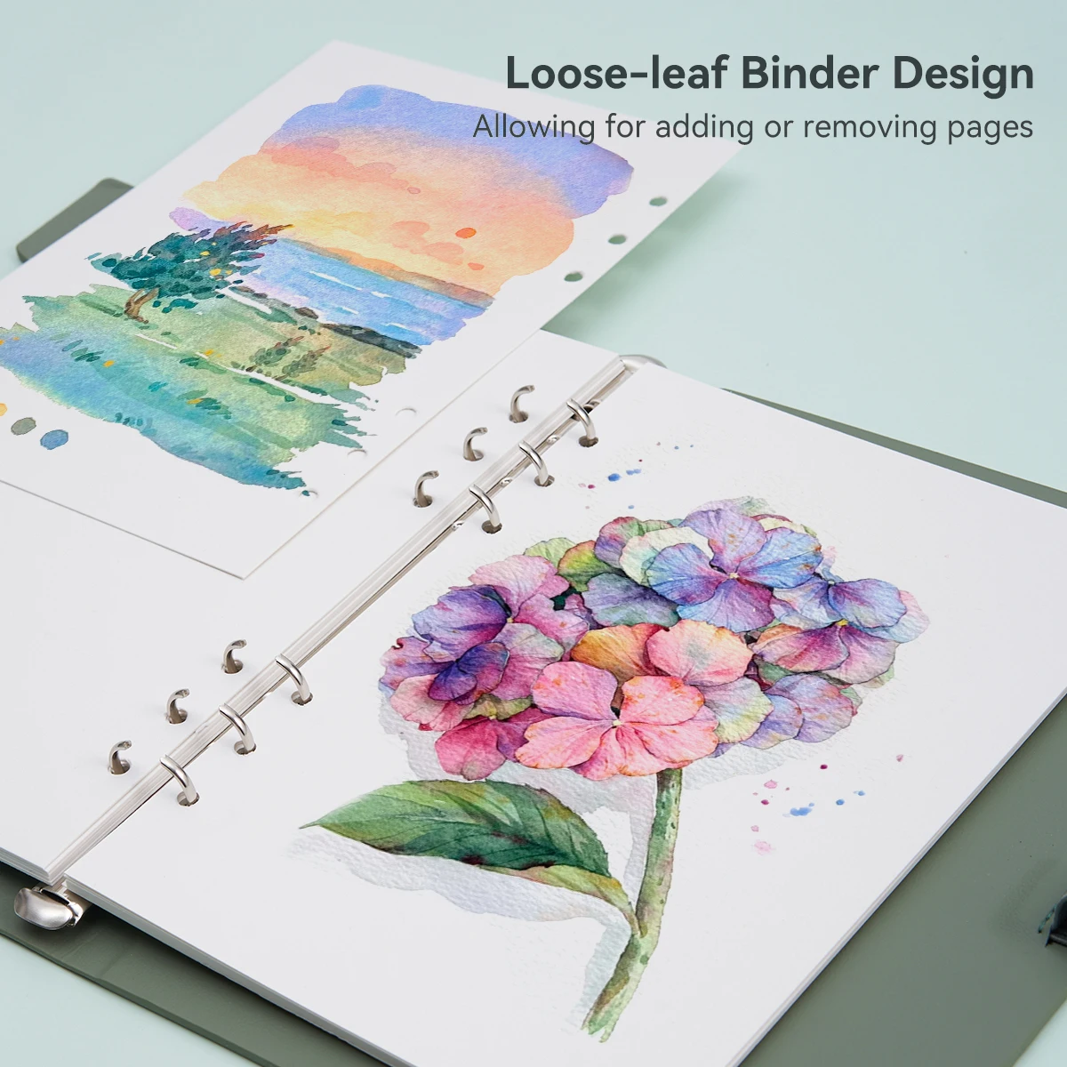 LIGHTWISH Watercolor Sketchbook,100% Cotton Acid Free Watercolor Journal, 300g Watercolor Paper 20 Sheets,9.25 * 6.3 Inches
