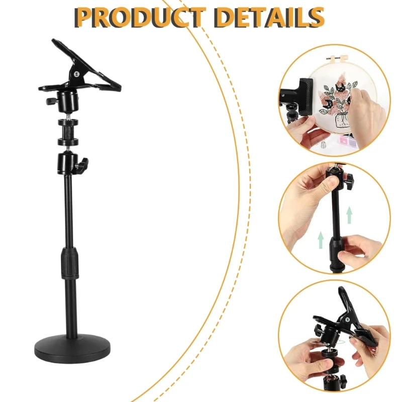 Embroidery Frame Holder Metal Stitching Stand Height Angles Adjustable For Hobbyist Stitching Desk Embroidery Hoop Stand