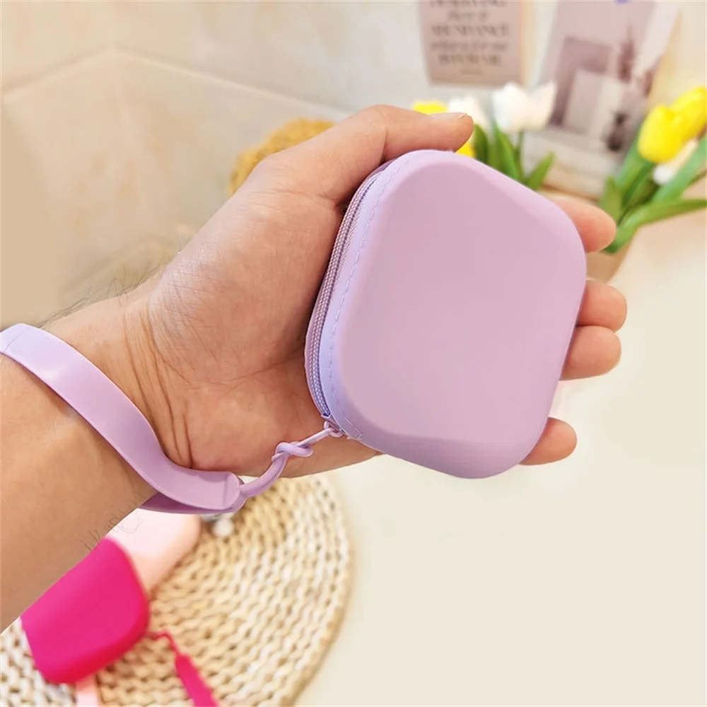 2025 لون نقي متعدد الأغراض حقيبة سيليكون المفاتيح المدمجة حقيبة سماعة الرأس للرياضة في الهواء الطلق اليومية صفر المحفظة