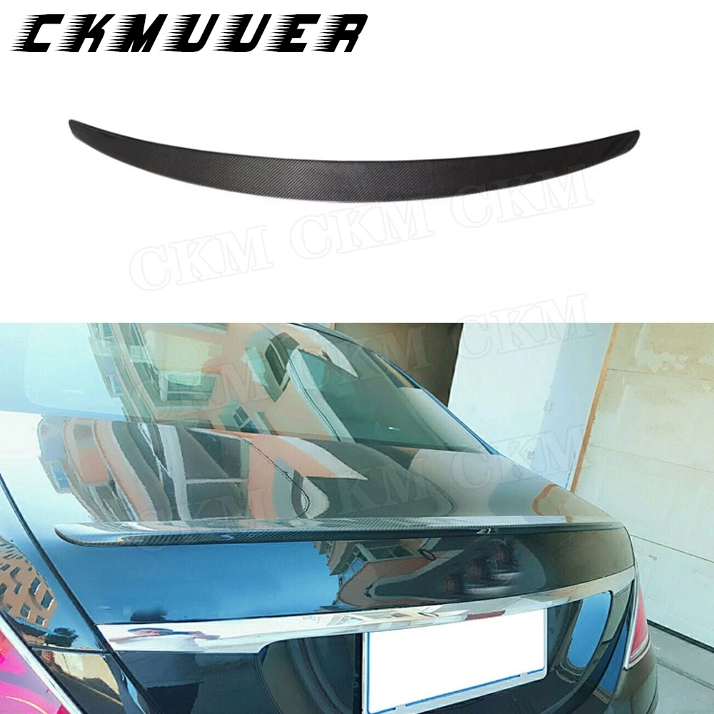 

CKMUUER S Class Carbon Fiber Rear Spoiler for Mercedes Benz W222 4 Door S400 S500 S600 S63 S65 AMG 2014-2017 FRP Boot Trim Wings