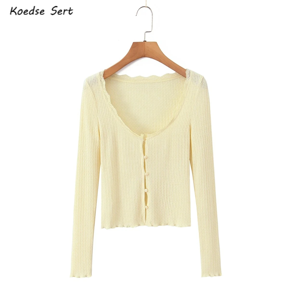 

2025 французский ретро кружевной вязаный кардиган с круглым вырезом и длинными рукавами, женский вязаный свитер на пуговицах спереди, трикотаж